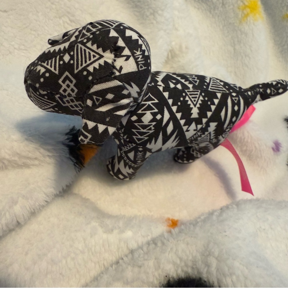 VICTORIA SECRETS MINI DOG Black and White Patterned Dog Plush